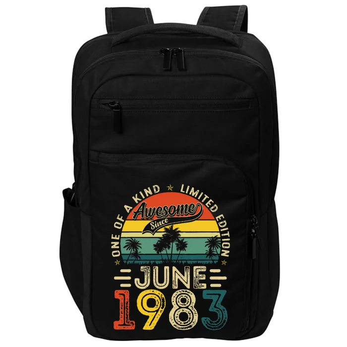 40 Years Old Gift 40th Birthday Awesome Since June 1983 Impact Tech Backpack