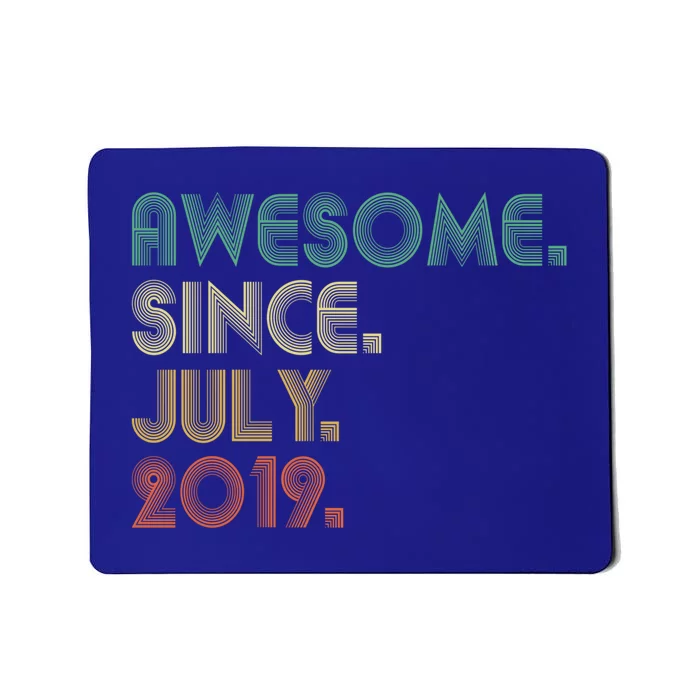 4 Year Old Funny Gift Awesome Since July 2019 4th Birthday Gift Mousepad