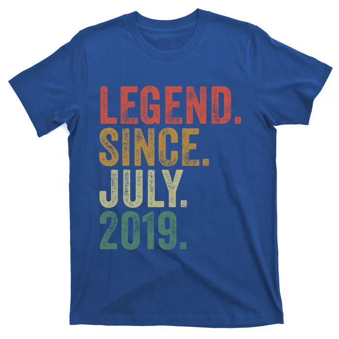 4 Year Old July 2019 Vintage Retro Funny 4th Birthday Gift T-Shirt