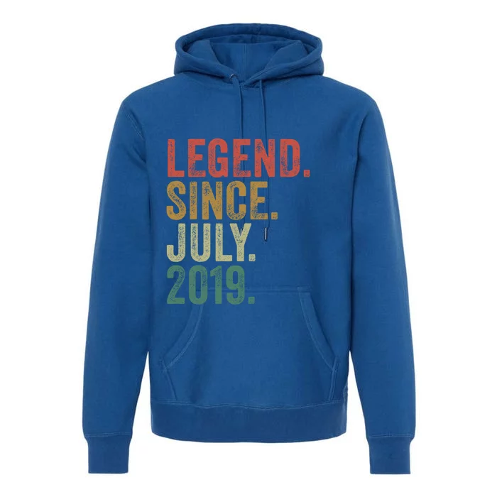 4 Year Old July 2019 Vintage Retro Funny 4th Birthday Gift Premium Hoodie