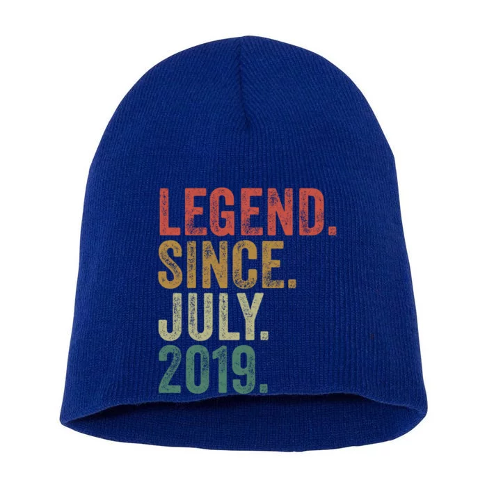 4 Year Old July 2019 Vintage Retro Funny 4th Birthday Gift Short Acrylic Beanie