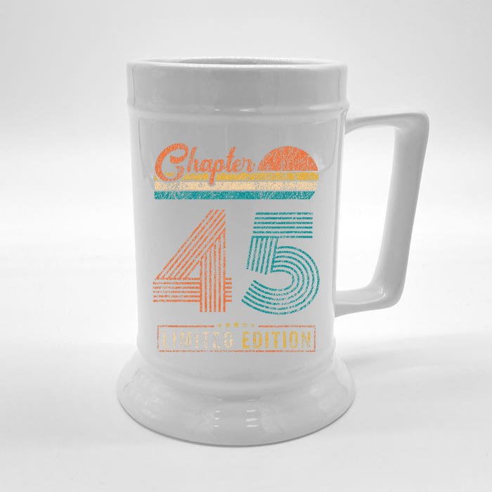 45 Years Old Gifts Chapter 45 Vintage 45th Birthday Retro Front & Back Beer Stein