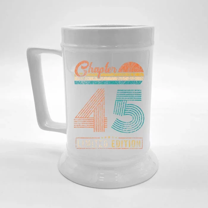 45 Years Old Gifts Chapter 45 Vintage 45th Birthday Retro Front & Back Beer Stein