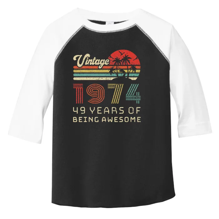 49 Year Old Birthday Vintage 1974 49th Birthday Toddler Fine Jersey T-Shirt