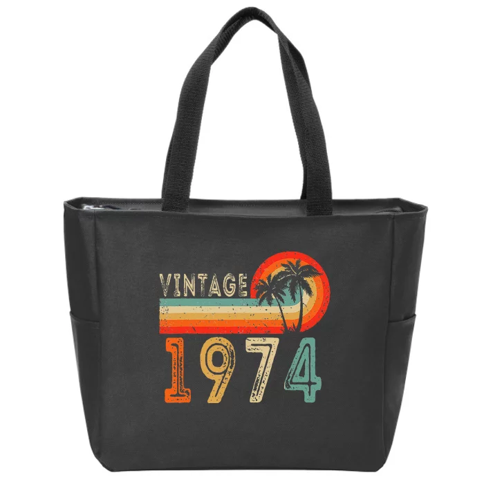 49 Year Old Gift Vintage 1974 Made In 1974 49th Birthday Zip Tote Bag