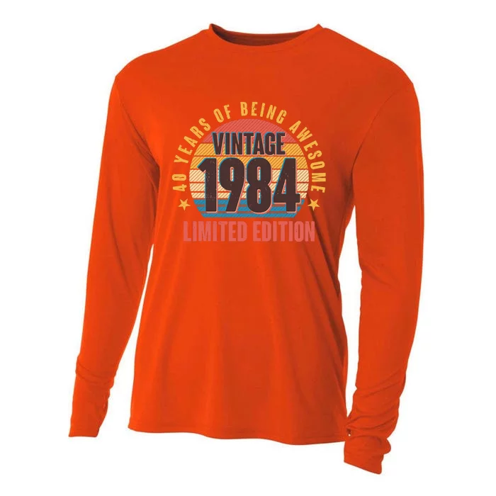 40 Years Of Being Awesome 1984 Limited Edition Vintage Retro Cooling Performance Long Sleeve Crew