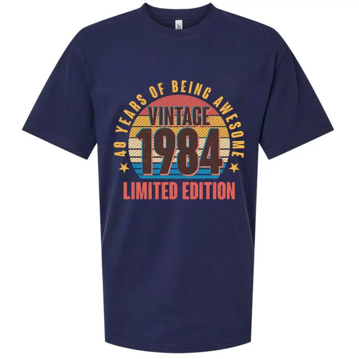 40 Years Of Being Awesome 1984 Limited Edition Vintage Retro Sueded Cloud Jersey T-Shirt