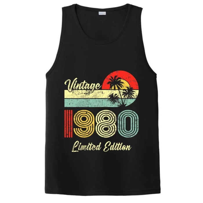 43 Years Old Vintage 1980 Limited Edition 43rd Birthday Performance Tank