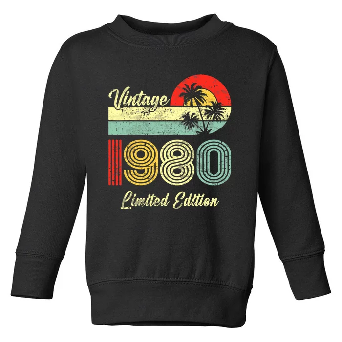 43 Years Old Vintage 1980 Limited Edition 43rd Birthday Toddler Sweatshirt