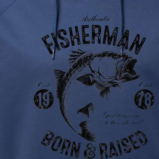 45 Year Old Fisherman Fishing 1978 45th Birthday Gift Performance Fleece Hoodie