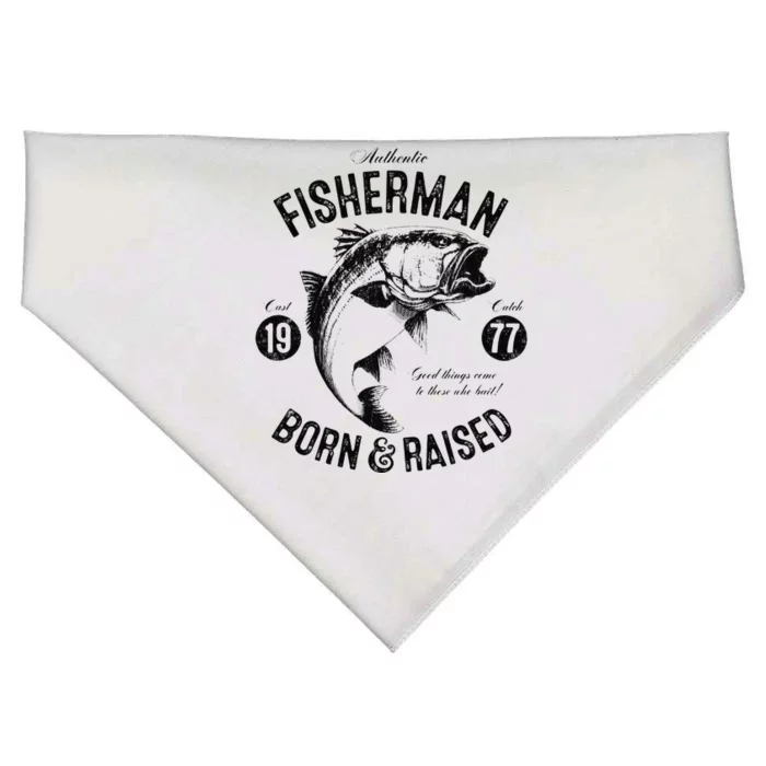 46 Year Old Fisherman Fishing 1977 46th Birthday Gift USA-Made Doggie Bandana