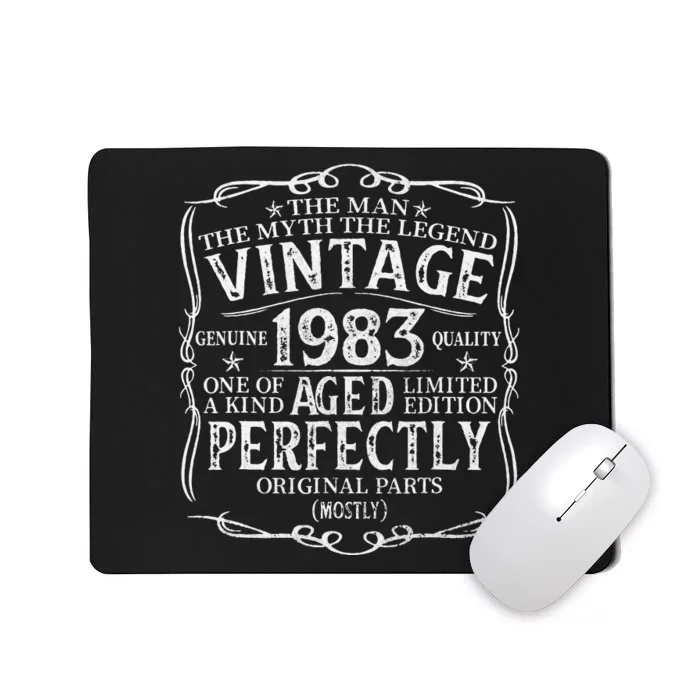 40 Year Old Gift Vintage 1983 Man Myth Legend 40th Birthday Mousepad