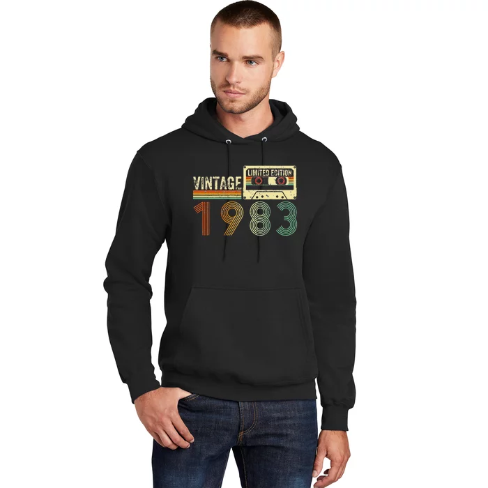 40 Year Old Gifts Vintage 1983 40th Birthday Cassette Tape Hoodie