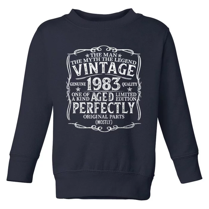 40 Year Old Gift Vintage 1983 Man Myth Legend 40th Birthday Toddler Sweatshirt