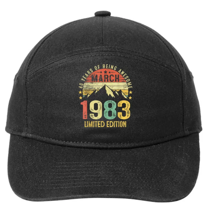 40 Year Old Gift March 1983 Limited Edition 40th Birthday 7-Panel Snapback Hat