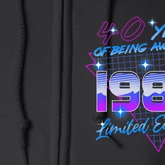 40 Years Of Being Awesome Since 1983 Legendary 40th Birthday Full Zip Hoodie