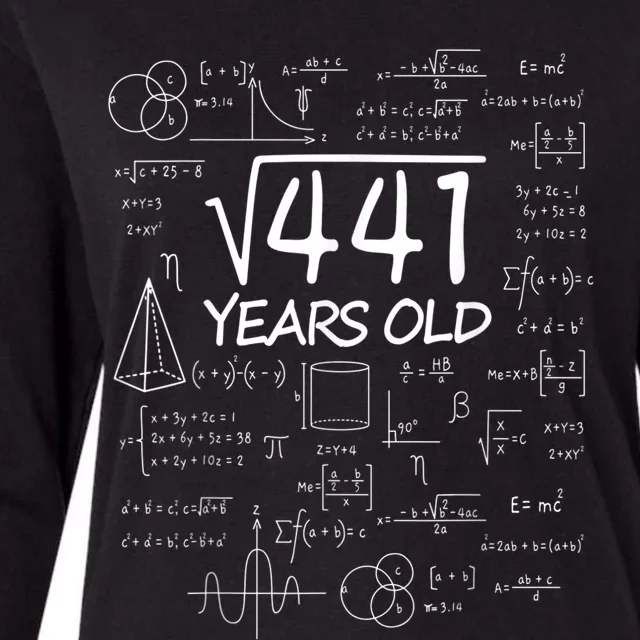 411 Years Old 21st Birthday Math Funny Nerd Womens Cotton Relaxed Long Sleeve T-Shirt