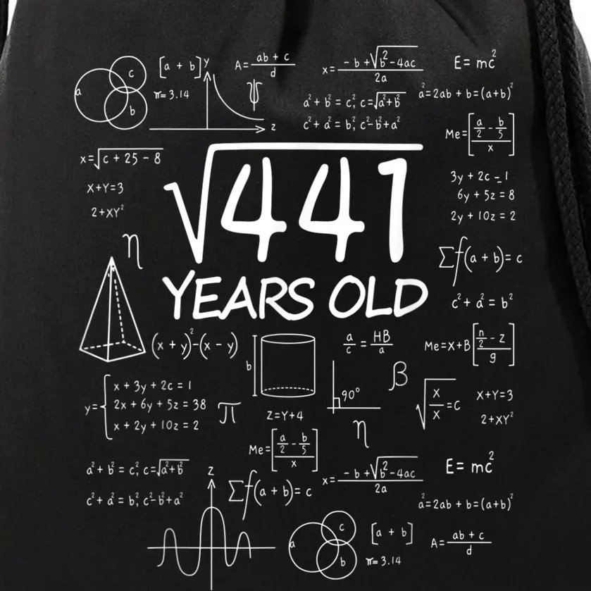 411 Years Old 21st Birthday Math Funny Nerd Drawstring Bag