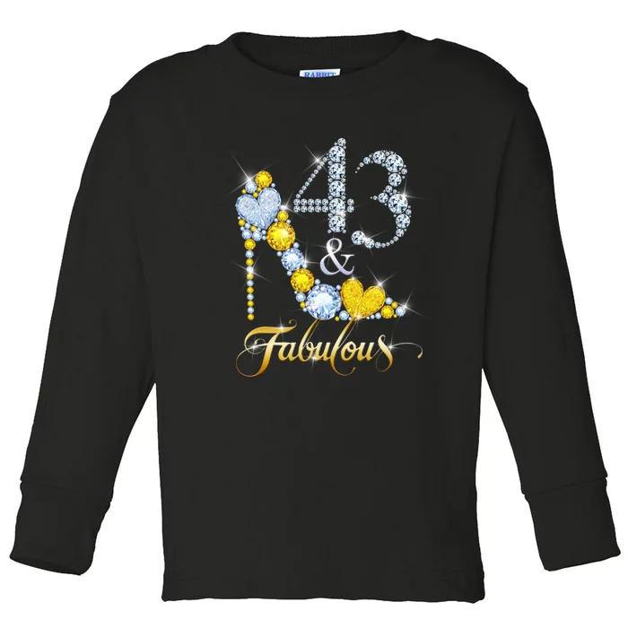 43 years old It's my Birthday 43th Birthday Diamond Crown Toddler Long Sleeve Shirt