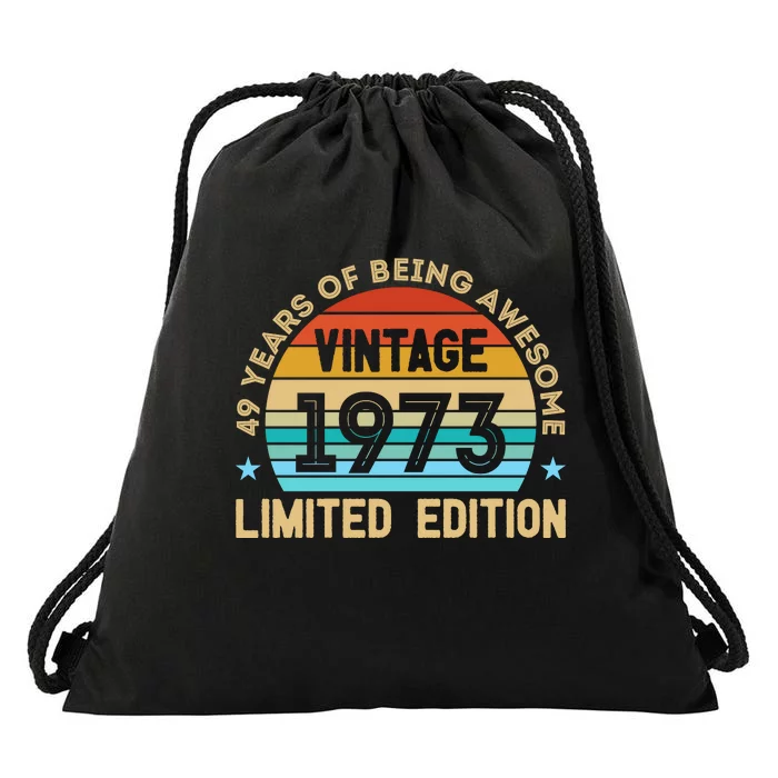 49 Years Of Being Awesome Vintage 1973 Drawstring Bag