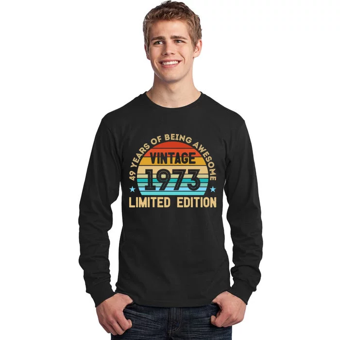 49 Years Of Being Awesome Vintage 1973 Tall Long Sleeve T-Shirt