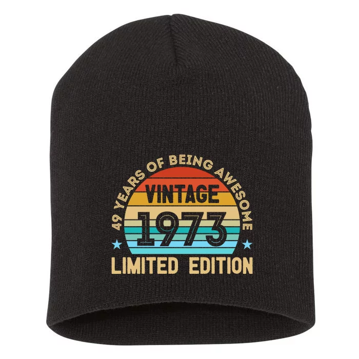 49 Years Of Being Awesome Vintage 1973 Short Acrylic Beanie