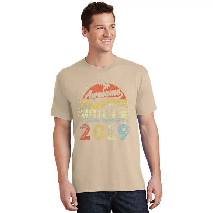 4 Year Old Awesome Since June 2019 4th Birthday T-Shirt