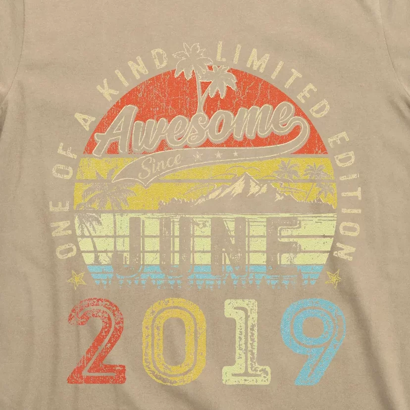 4 Year Old Awesome Since June 2019 4th Birthday T-Shirt