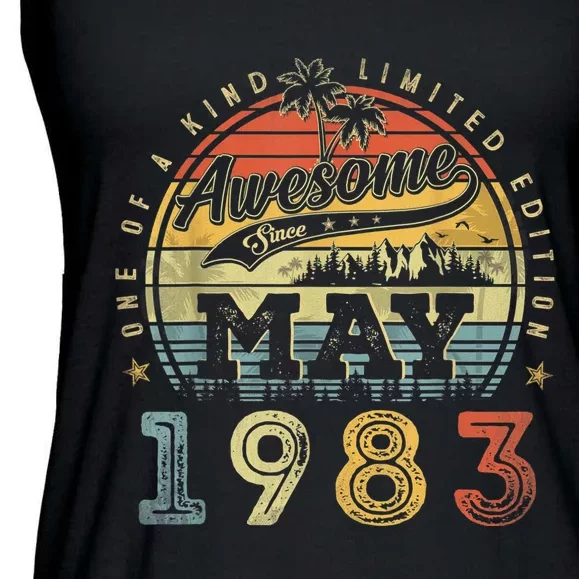 40 Year Old Awesome Since May 1983 40th Birthday Ladies Essential Flowy Tank