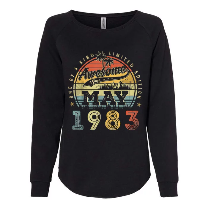 40 Year Old Awesome Since May 1983 40th Birthday Womens California Wash Sweatshirt