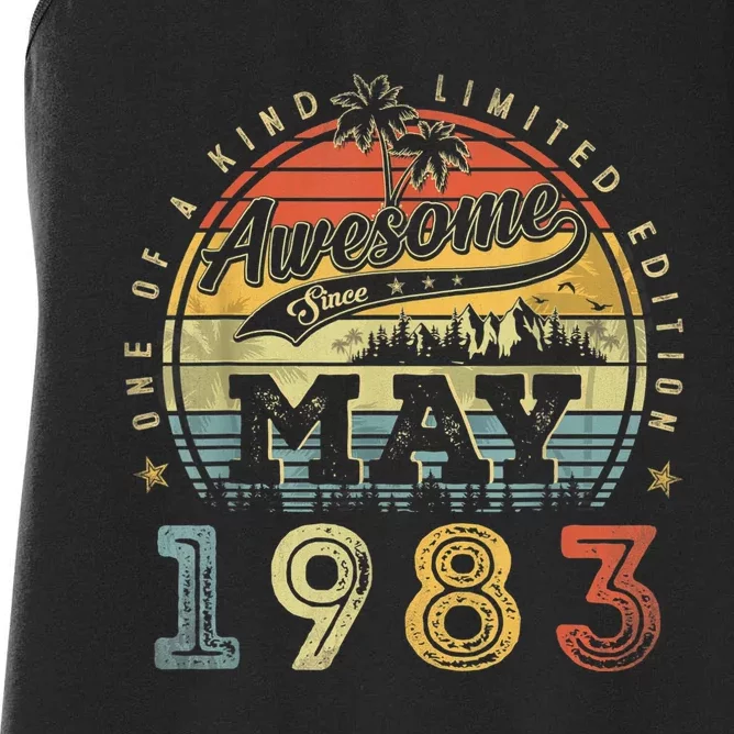 40 Year Old Awesome Since May 1983 40th Birthday Women's Racerback Tank