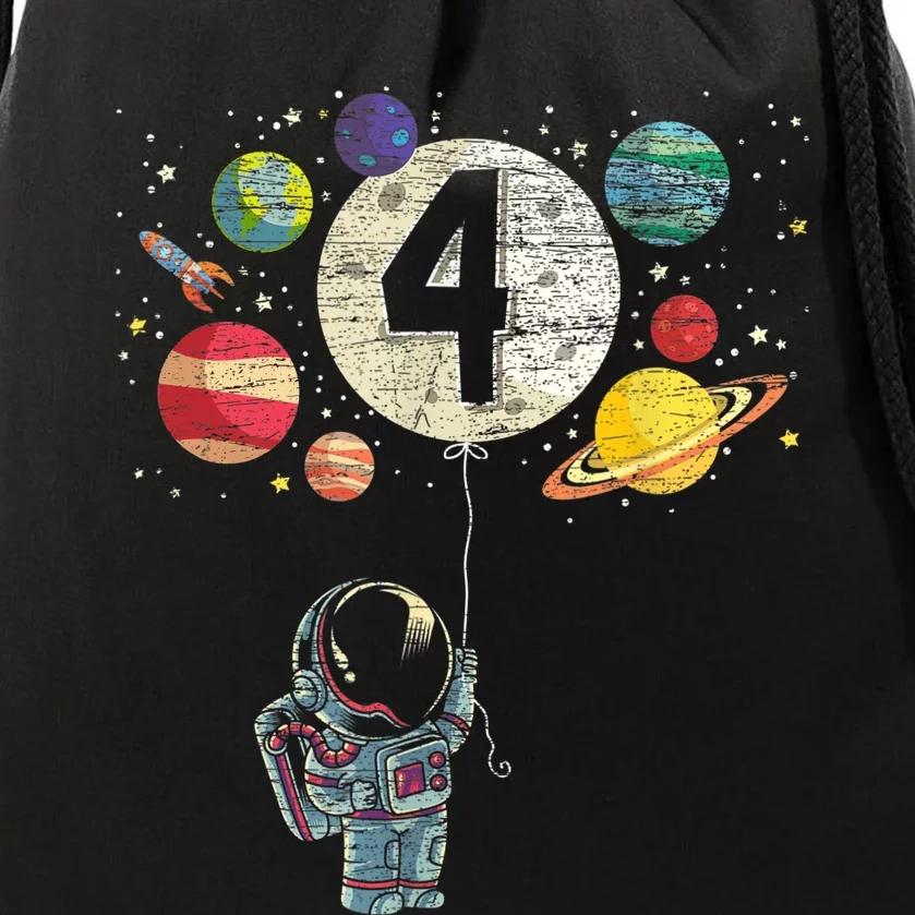 4 Years Old Birthday Boy Gifts Astronaut 4th Birthday Drawstring Bag