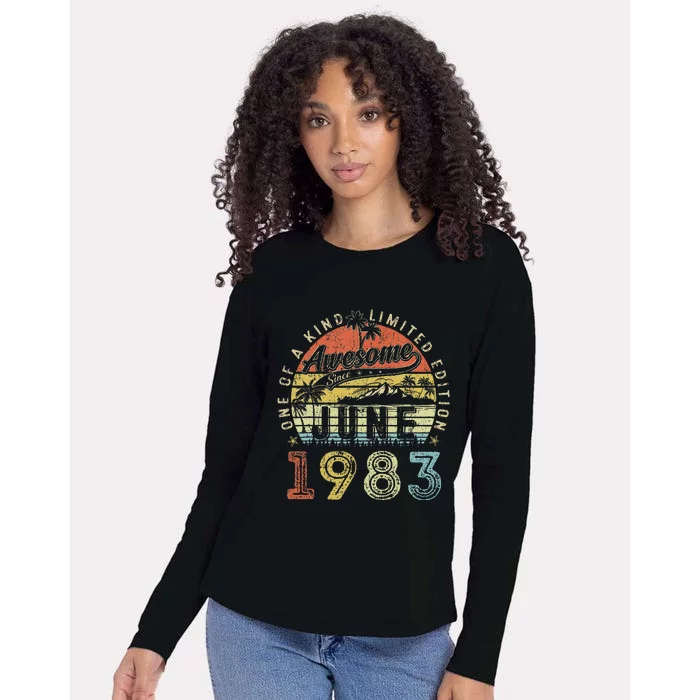 40 Year Old Awesome Since June 1983 40th Birthday Womens Cotton Relaxed Long Sleeve T-Shirt