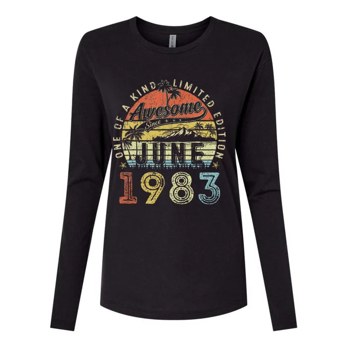 40 Year Old Awesome Since June 1983 40th Birthday Womens Cotton Relaxed Long Sleeve T-Shirt