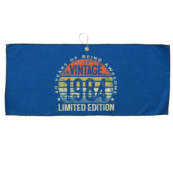 40 Year Old Gifts Vintage 1984 Limited Edition 40th Birthday Large Microfiber Waffle Golf Towel