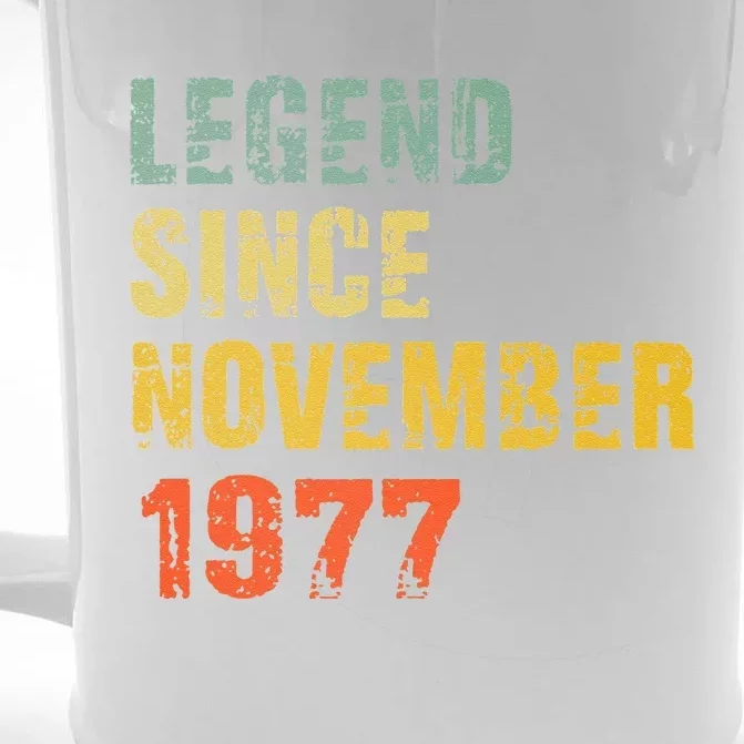 45 Year Old 45th Birthday Gifts Legend Since November 1977 Front & Back Beer Stein