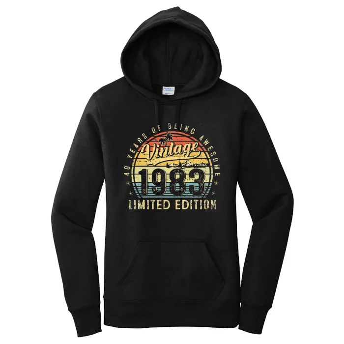 40 Year Old Vintage 1983 Limited Edition 40th Birthday Gifts Women's Pullover Hoodie