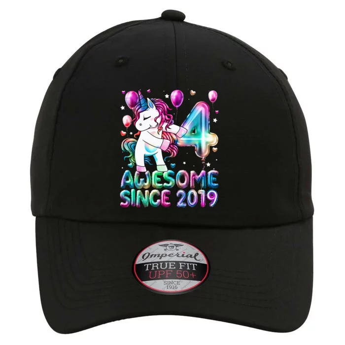 4 Years Old Unicorn Flossing 4th Birthday Girl Unicorn Party The Original Performance Cap