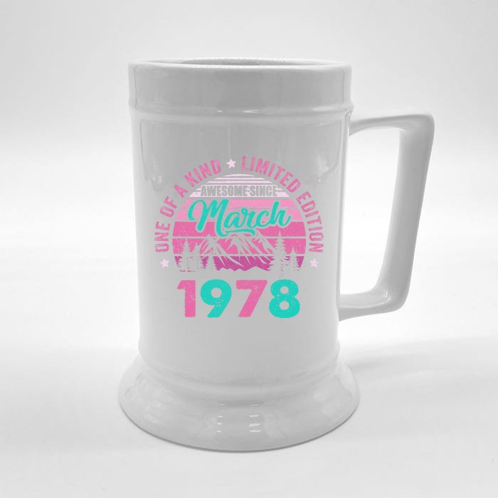 45 Years Old Awesome Since March 1978 45Th Birthday Women Front & Back Beer Stein