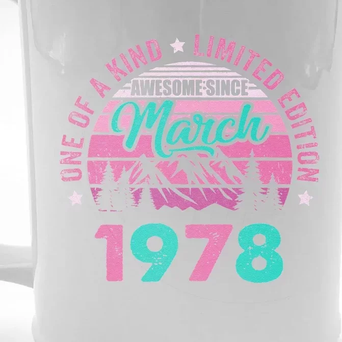 45 Years Old Awesome Since March 1978 45Th Birthday Women Front & Back Beer Stein