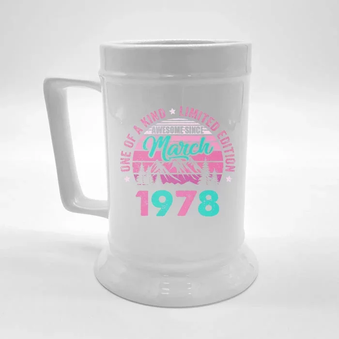 45 Years Old Awesome Since March 1978 45Th Birthday Women Front & Back Beer Stein