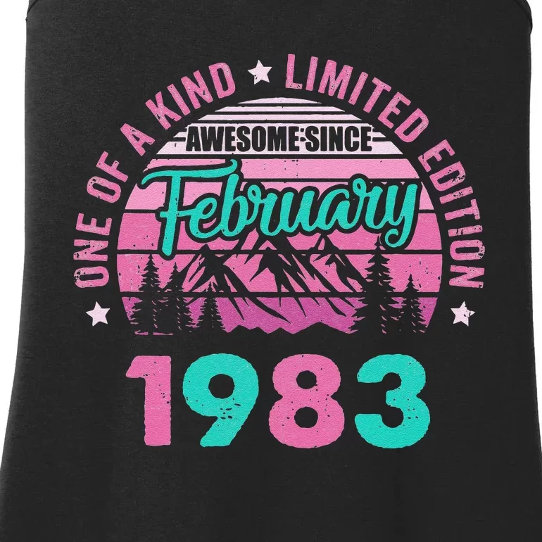 40 Years Old Awesome Since February 1983 40Th Birthday Women Ladies Essential Tank