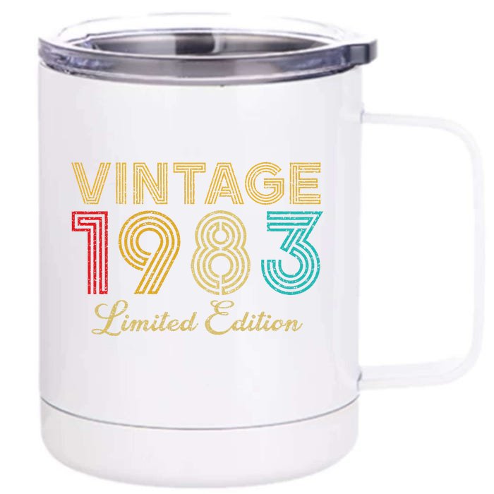 40 Years Old Vintage 1983 Limited Edition 40th Birthday Front & Back 12oz Stainless Steel Tumbler Cup