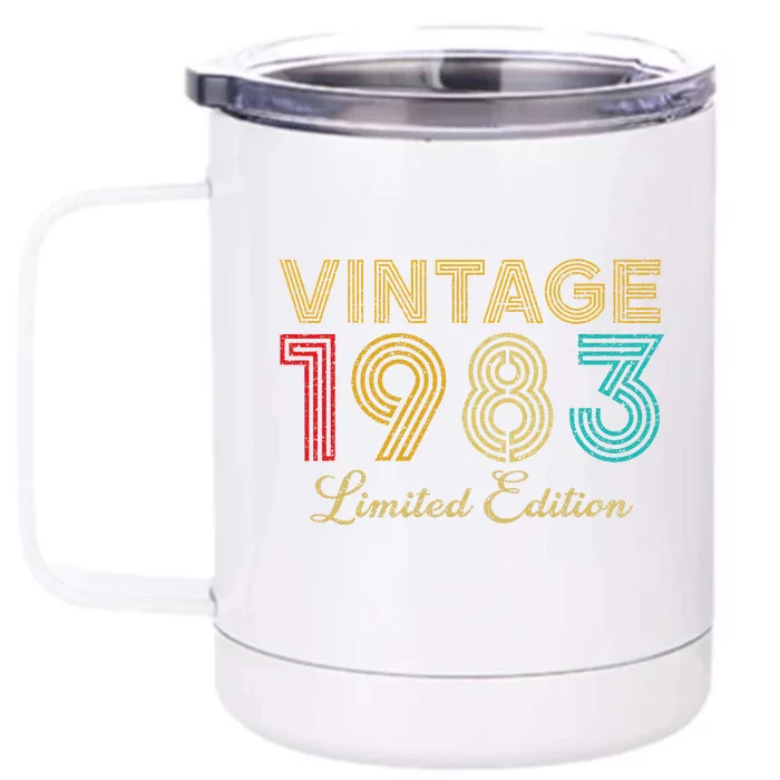 40 Years Old Vintage 1983 Limited Edition 40th Birthday Front & Back 12oz Stainless Steel Tumbler Cup