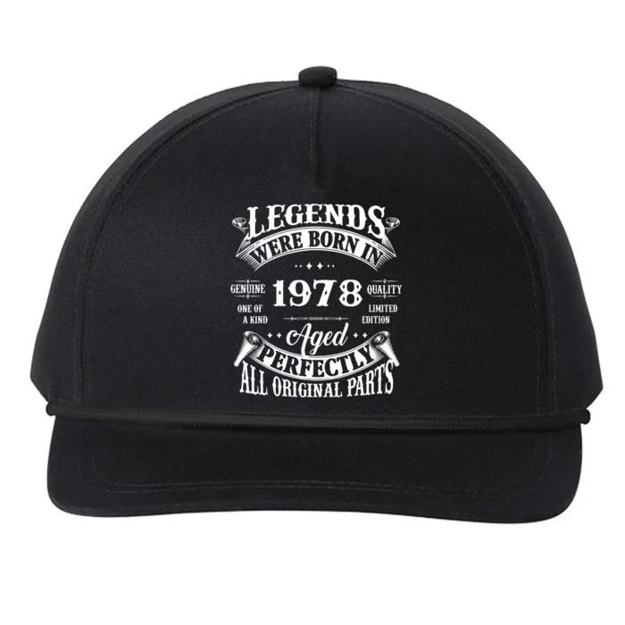 44 Years Old Vintage 1978 Limited Edition 44th Birthday Snapback Five-Panel Rope Hat