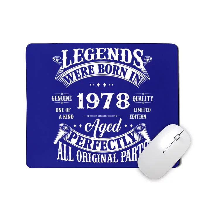 44 Years Old Vintage 1978 Limited Edition 44th Birthday Mousepad