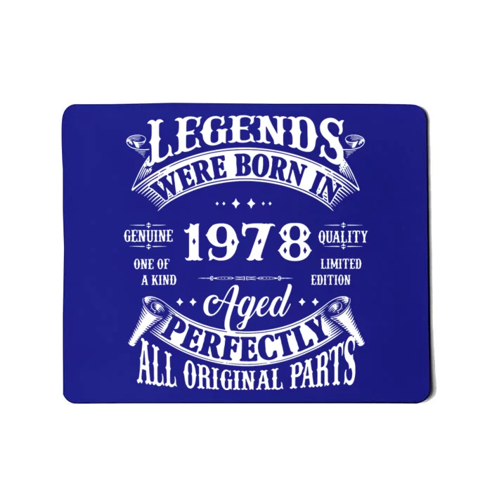 44 Years Old Vintage 1978 Limited Edition 44th Birthday Mousepad