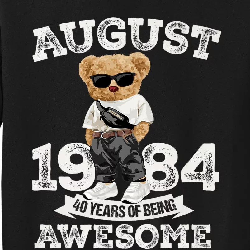 40 Year Of Being Awesome August 1984 Cool 40th Birthday Gift Sweatshirt