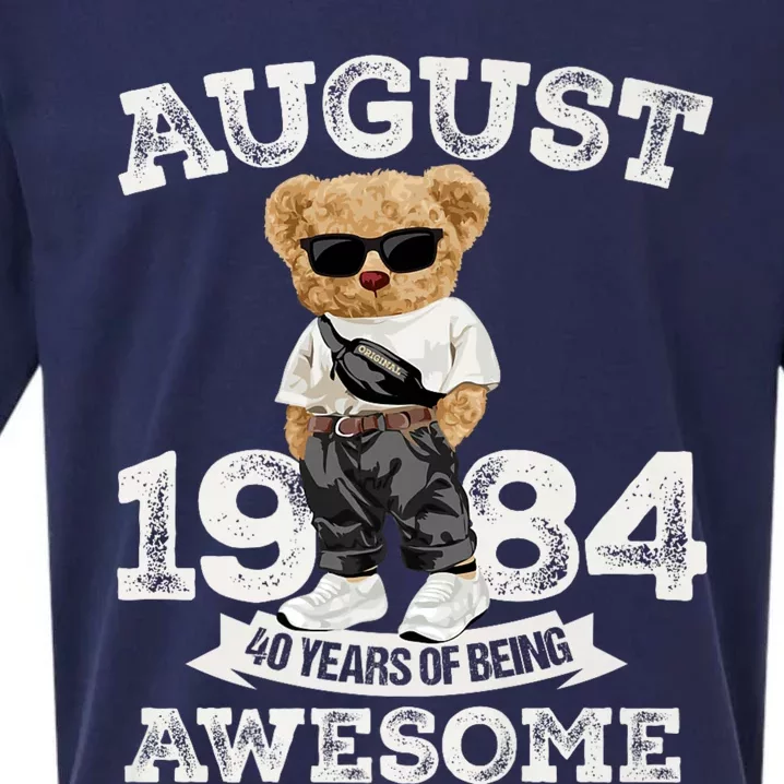 40 Year Of Being Awesome August 1984 Cool 40th Birthday Gift Sueded Cloud Jersey T-Shirt