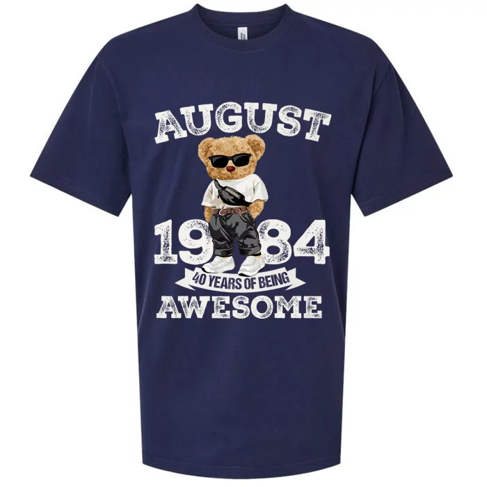 40 Year Of Being Awesome August 1984 Cool 40th Birthday Gift Sueded Cloud Jersey T-Shirt